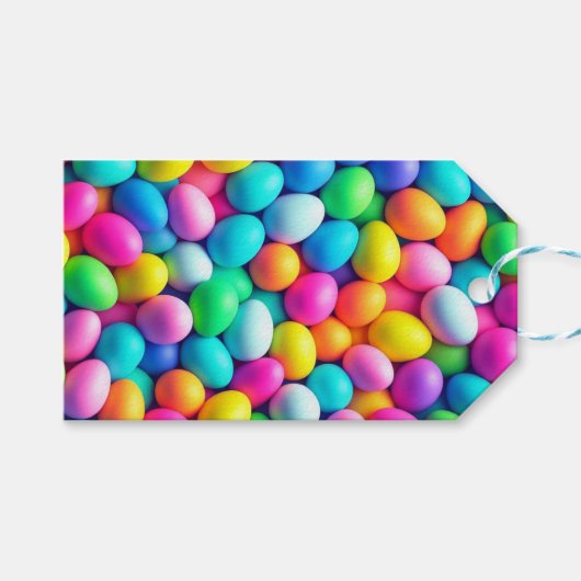 Ostereier/Frühling in hellen Farben Geschenkanhänger (Vorderseite (Horizontal))