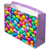 Ostereier/Frühling in hellen Farben Große Geschenktüte (Rückseite Schrägansicht)