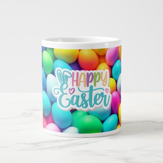 Ostereier/Frühling in hellen Farben Jumbo-Tasse (Vorderseite)