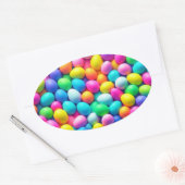 Ostereier/Frühling in hellen Farben Ovaler Aufkleber (Umschlag)