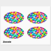 Ostereier/Frühling in hellen Farben Ovaler Aufkleber (Blatt)