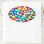 Ostereier/Frühling in hellen Farben Ovaler Aufkleber (Tasche)