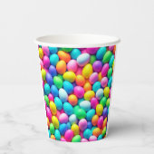 Ostereier/Frühling in hellen Farben Pappbecher (Rückseite)