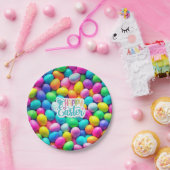 Ostereier/Frühling in hellen Farben Pappteller (Party)