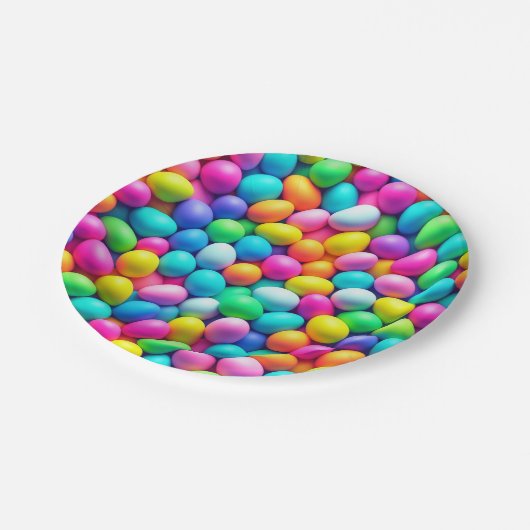 Ostereier/Frühling in hellen Farben Pappteller (Schrägansicht)