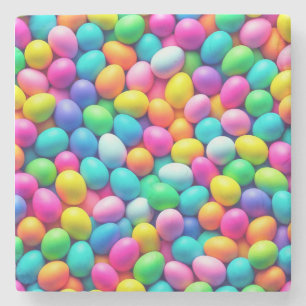 Ostereier/Frühling in hellen Farben Steinuntersetzer