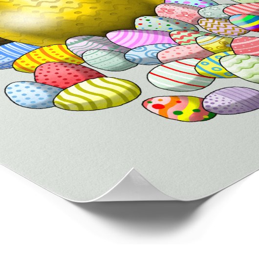 Ostereier für Osterhühner Poster (Ecke)