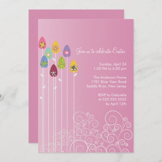 Ostereier Garten Ostern Abendessen Party Einladung (Vorne/Hinten)