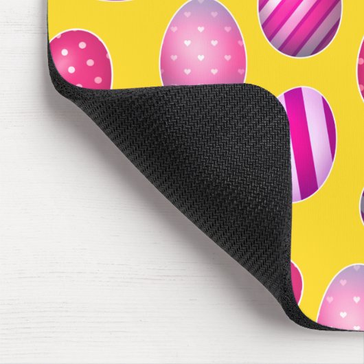 Ostereier gelb und rosa Muster Mousepad (Ecke)