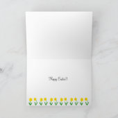 Ostereier Gelber Labrador Cartoon Feiertagskarte (Innenseite)