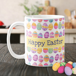 Ostereier Gemustert farbiger Personalisierter Name Kaffeetasse