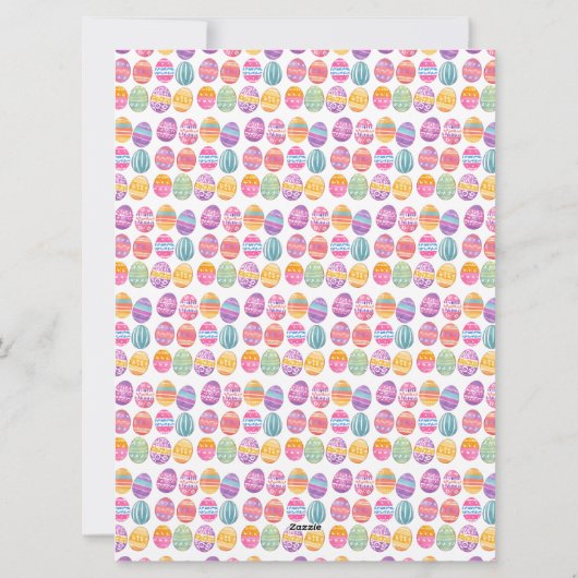 Ostereier Gemustert Feiertagskarte (Rückseite)