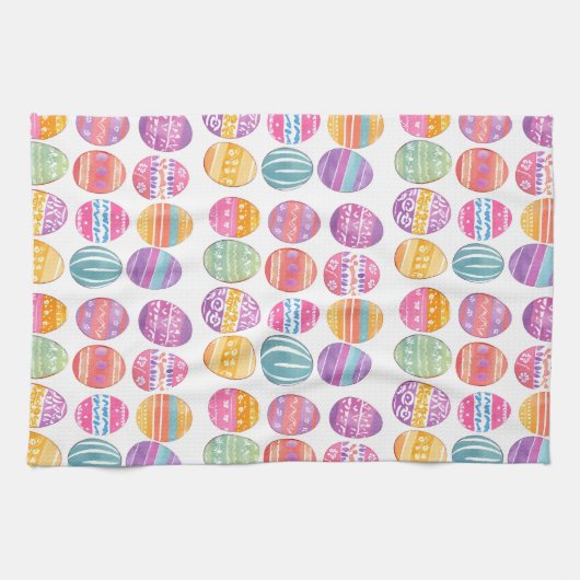 Ostereier Gemustert Hübsch Geschirrtuch (Horizontal)