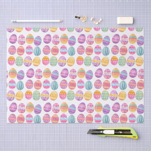 Ostereier Gemusterte Wasserfarbe Hübsch Seidenpapier (Handwerk)