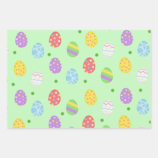 Ostereier gestalten Wrapping Paper Sheets Geschenkpapier Set (Vorderseite)