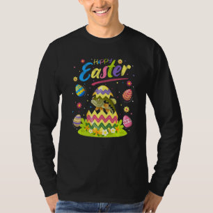 Ostereier Gestreifter Bass Fisch Happy Osterfest T-Shirt