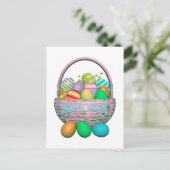 Ostereier gestrichen im Korb Feiertagspostkarte (Stehend Vorderseite)