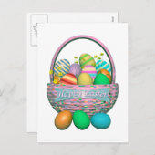 Ostereier gestrichen im Korb Feiertagspostkarte (Vorne/Hinten)