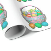 Ostereier gestrichen im Korb Geschenkpapier (Rolleneckpunkt)