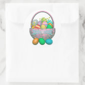 Ostereier gestrichen im Korb Runder Aufkleber (Tasche)