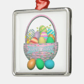 Ostereier gestrichen im Korb Silbernes Ornament (Links)