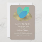 Ostereier Gold Nest Abendessen Brunch Familie Einladung (Vorderseite)