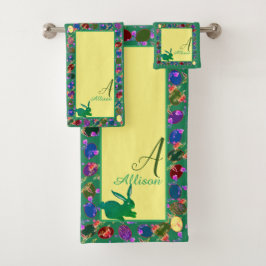 Ostereier grün badhandtuch set