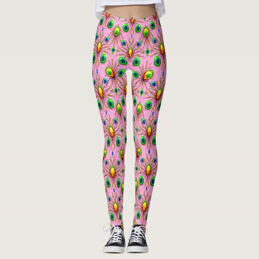 OSTEREIER ~ Grün Gelb 3D ~ Leggings (Vorderseite)