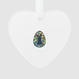 Ostereier-Hase Jungen Mädchen Familie Bausteine  Ornament