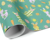 Ostereier - Hase und Karottenmuster Geschenkpapier (Rolleneckpunkt)