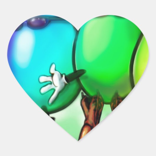 Ostereier Herz-Aufkleber (Vorderseite)