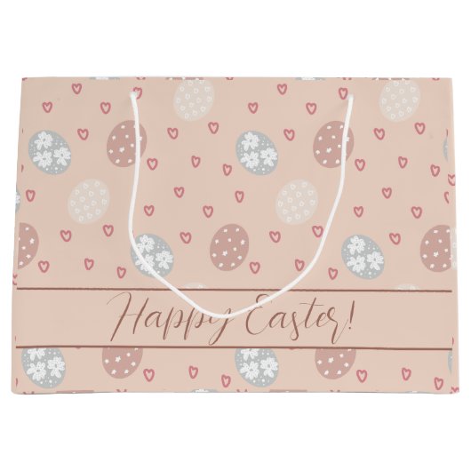 Ostereier Herzlich willkommen Große Geschenktüte (Vorderseite)