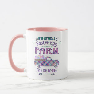 Ostereier Hof Antiker LKW Kariertes Zeichen Tasse