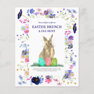 Ostereier Hunt Brunch Bunny Floral Budget Flyer
