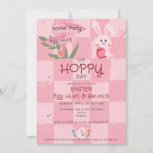 Ostereier Hunt Brunch Niedlich rosa Wasserfarbe So Einladung (Vorderseite)
