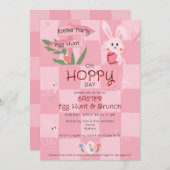 Ostereier Hunt Brunch Niedlich rosa Wasserfarbe So Einladung (Vorne/Hinten)