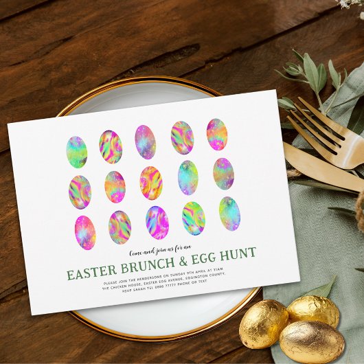 Ostereier Hunt Brunch Wasserfarbe modern Flyer