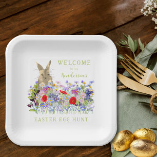 Ostereier Hunt Bunny Floral Name Pappteller