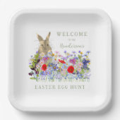 Ostereier Hunt Bunny Floral Pappteller (Vorderseite)