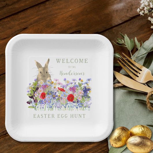 Ostereier Hunt Bunny Floral Pappteller