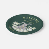 Ostereier Hunt Bunny Floral Pappteller (Schrägansicht)