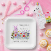Ostereier Hunt Bunny Floral Willkommen Pappteller (Party)