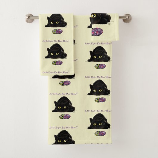 Ostereier Hunt Cat Funny Badhandtuch Set (Insitu)