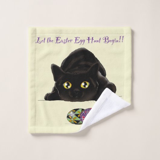 Ostereier Hunt Cat Funny Badhandtuch Set (Waschlappen)