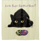 Ostereier Hunt Cat Funny Duschvorhang (Vorderseite)