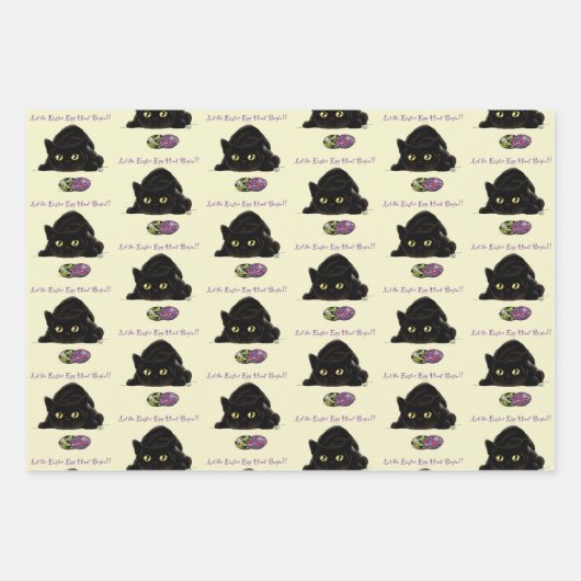 Ostereier Hunt Cat Funny Geschenkpapier Set (Vorderseite 3)