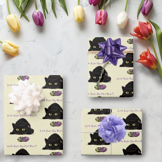 Ostereier Hunt Cat Funny Geschenkpapier Set