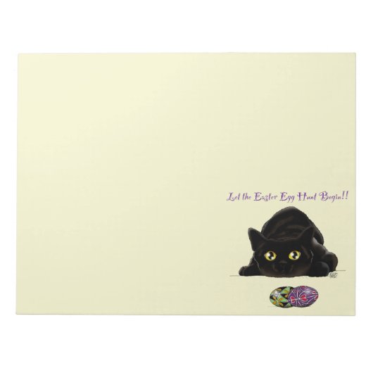 Ostereier Hunt Cat Funny Notizblock (Vorderseite)