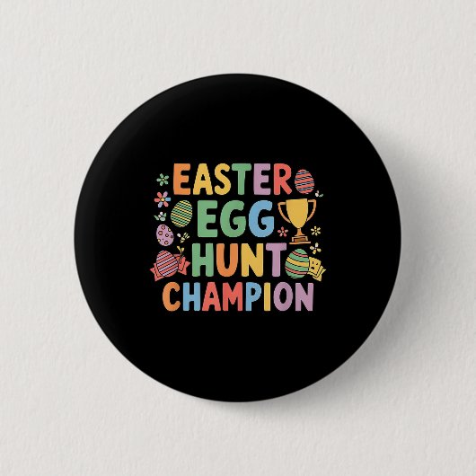 Ostereier Hunt Champion Funny Ostersonnigen Button (Vorderseite)
