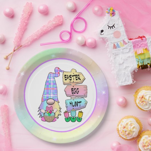 Ostereier Hunt Gnome Pappteller (Party)